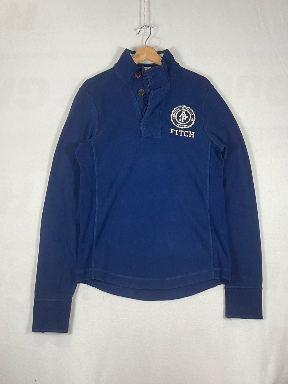 Abercrombie & Fitch Long Sleeve Quarter Button Cotton Muscle Pullover Sz M
